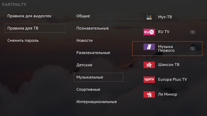 Настройки Kartina.TV